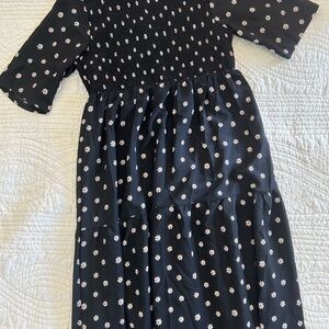 Simply Southern Black Floral Kids Dress